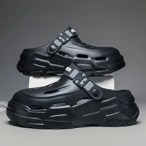 Trendy Chunky Platform Clogs | Wavy Sole Bread Shoes for Men & Women | Non-Slip Thick Sole Slides with Adjustable Buckle | Fashion Streetwear Mules