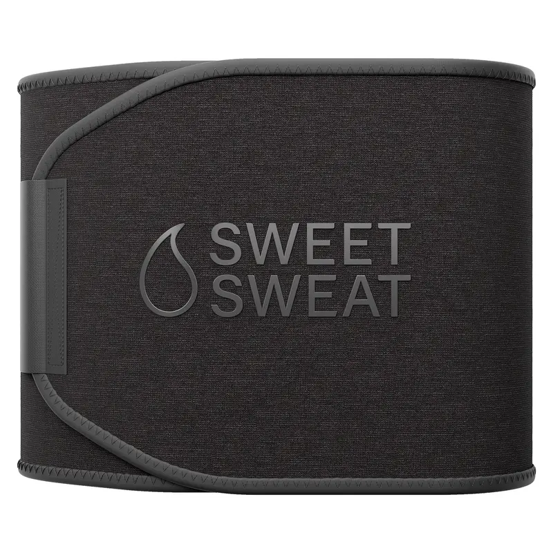 Sweet Sweat Ab Trainer for Women and Men - Sweat Band Waist Trainer Belt for High Intensity Training and Gym Workouts, 5 Adjustable Sizes