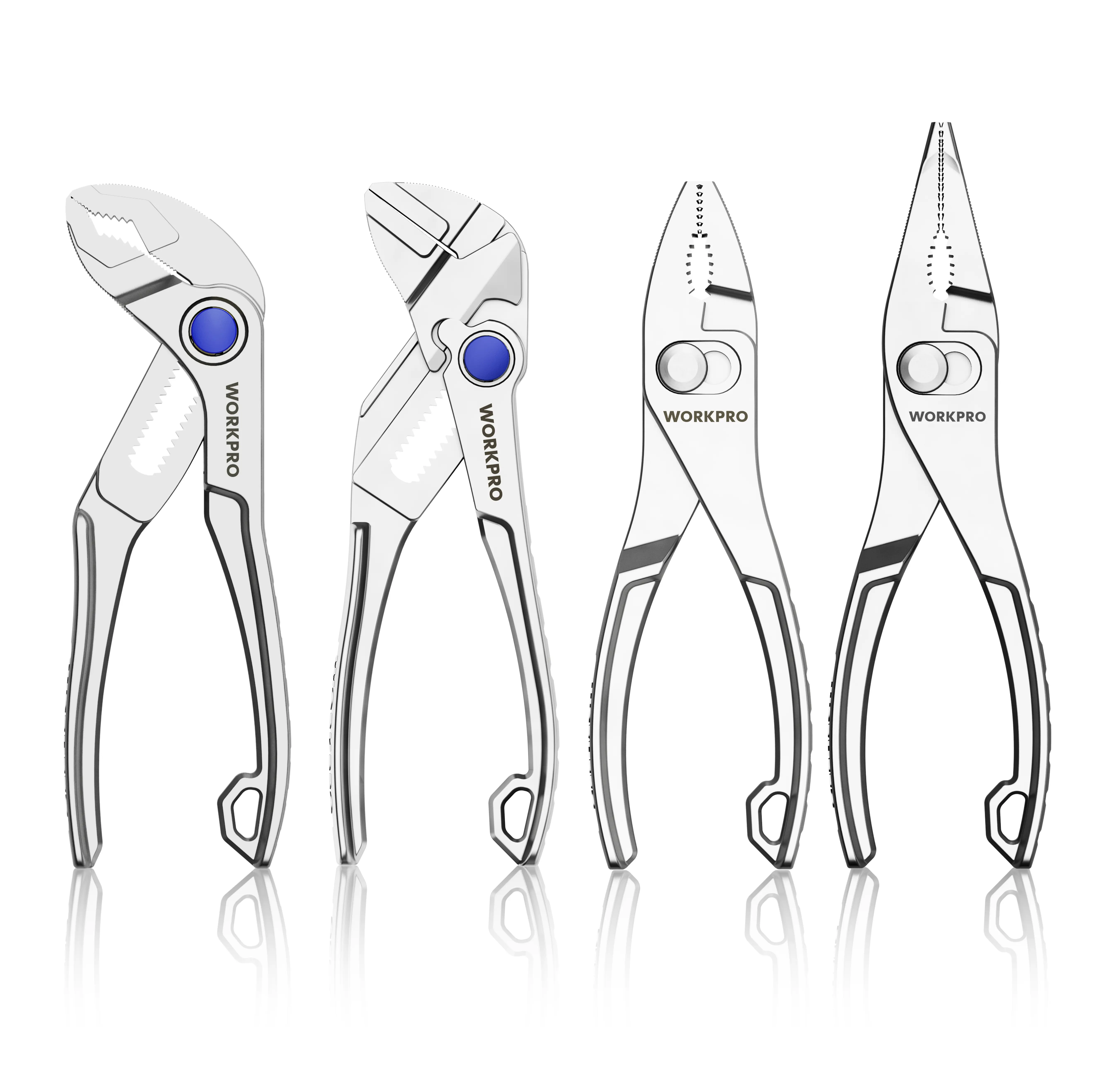 #summersale WORKPRO Mini Pliers Set with Pouch, Includes 4-Inch Plier Wrench & Slip Joint & Water Pump Pliers & 4.5-Inch Long Nose Slip Joint Plier, Adjustable Pliers/Pocket Plier/EDC Tool Gift for Man