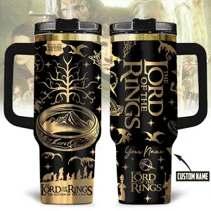 The Lord of the Rings 20oz - 40oz Tumbler Stainless Steel with Straw, Double Wall Insulated, With Handle – Epic Fantasy Series Design, Perfect Gift for Fans