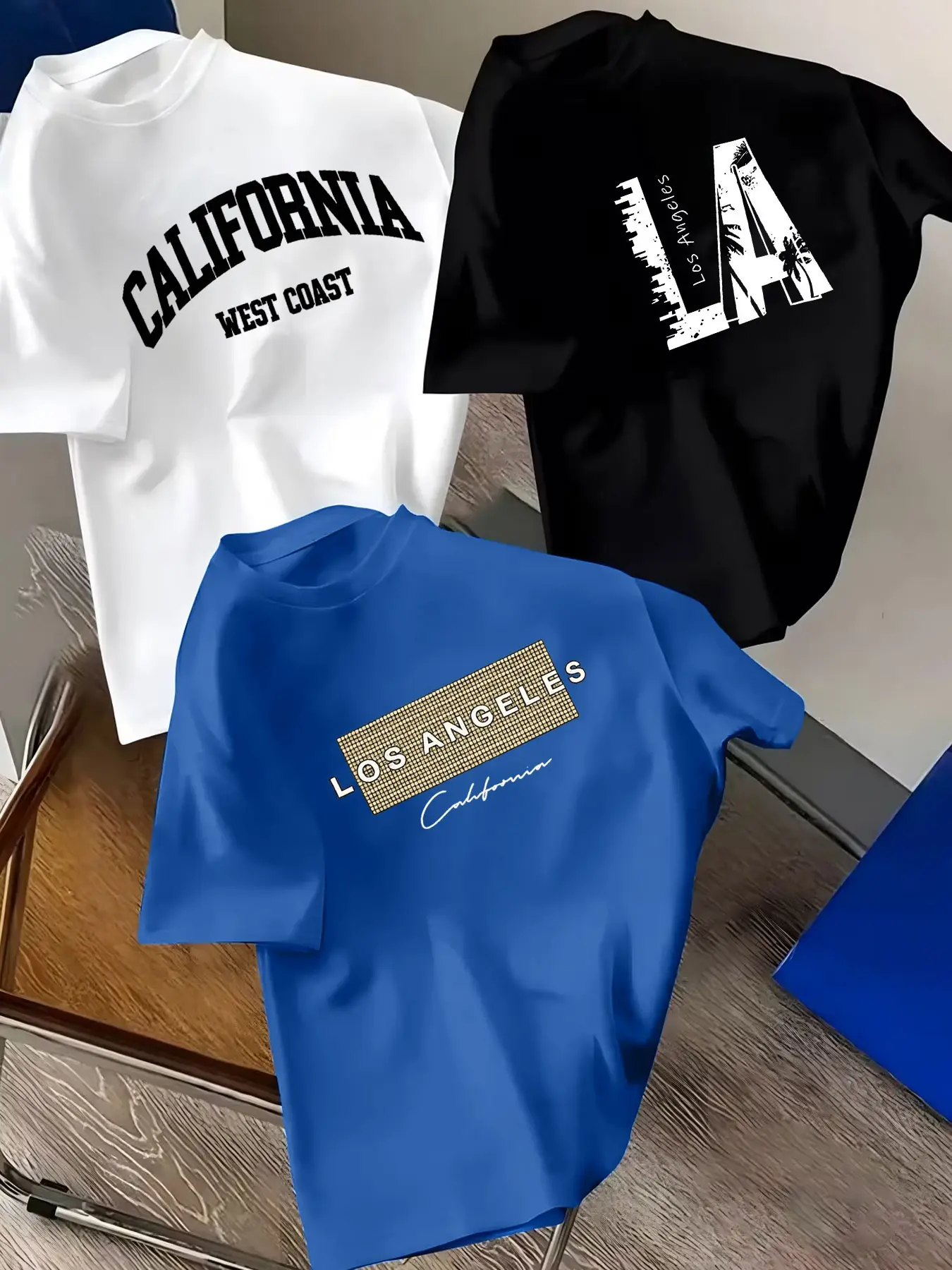 A 3pcs Set for Boys Featuring a Trendy Short-Sleeve T-Shirt with 'English Letters' Print, Designed for Versatility, Suitable for Indoor Leisure Activities And Outdoor Play, Perfect for Back-To-School Season And Various Gifting Occasions