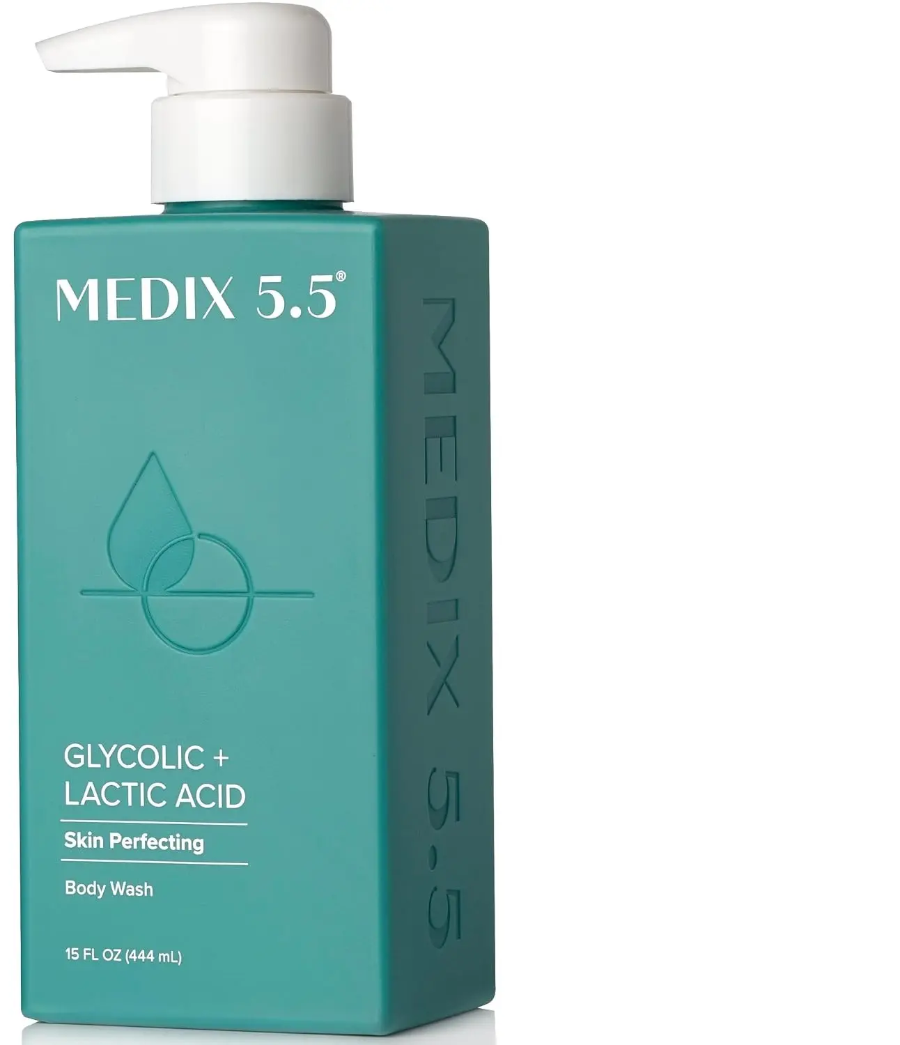 MEDIX 5.5 Glycolic Acid + Lactic Acid Exfoliating Body Wash Gel | KP Bump Eraser | AHA Exfoliant Skin Care Body Cleanser | Keratosis Pilaris & Acne | Anti Aging AHA Foaming Body & Face Wash, 15 Fl Oz