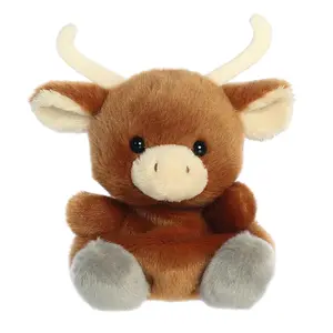 Palm Pals Adorable Landon Longhorn 5 inch Brown Mini Soft Plush Collectable Stuffed Animal
