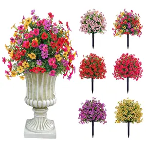 Outdoor Artificial Flower Decoration, 1 Count FakeGreen Plant, Room Decor, UV Resistant and Easyto Install for Porch Patio Garden Decoration, Artificial Outdoor Flowers