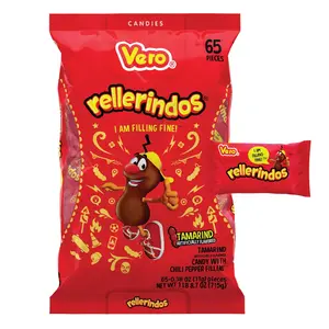 Vero Rellerindos Tamarind Flavored Candy, Chili Pepper, 24.7 oz, 65 Ct Snack Sweet And Spicy Mexican Candy Dulces Mexicanos candies Bonbon