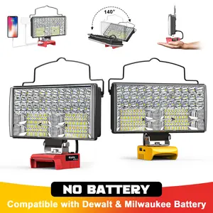 LED Work Light for Milwaukee 18V Li-ion Battery, Battery NOT Included, 27W 2700 Lumens LED Flood Light with Low Voltage Protection & USB & Type-C Charging Port fathersdaygift
