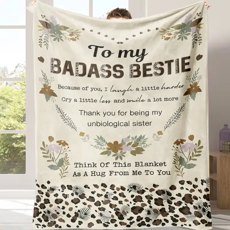 Flannel High-Definition Printed Blanket, Sister Gift, BFF Gift, Best Friend Gift, Gift, Decor, Suitable for Sofa, Bed, Travel, Outdoor, Comfortable, Office, Flannel Blanket, Small Cover, Nap Mat, Air Conditioning Blanket
