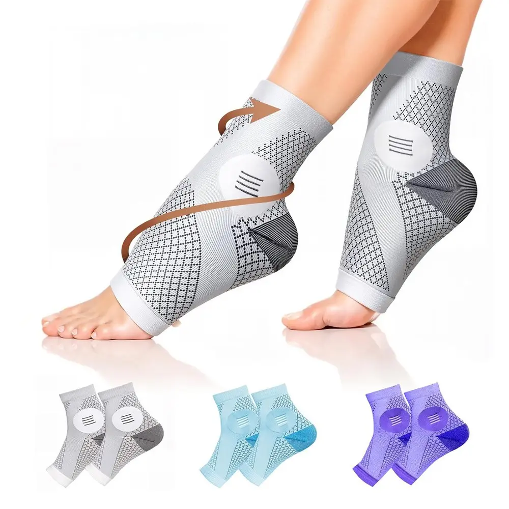 Ankle Sleeves Neuropathy Socks for Women & Men, Ultra Breathable Plantar Fasciitis Socks, Ankle Protective Compression Wrap, 20-30 Mmhg Compression, Achilles Tendonitis Relief, Ankle Compression Cuff