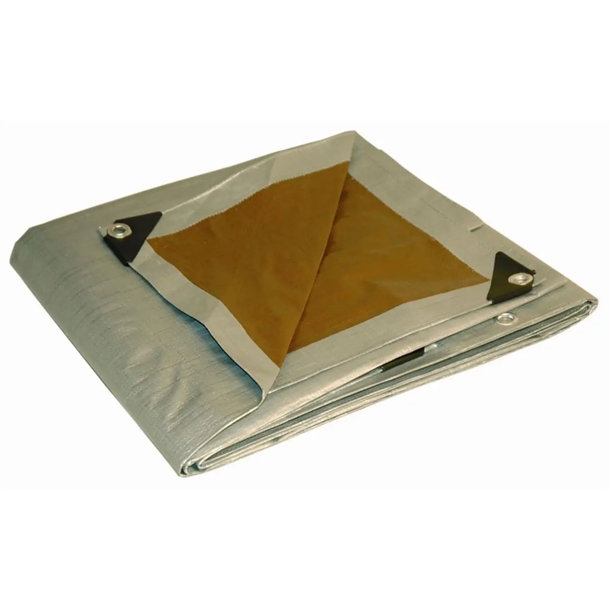Industrial 8ft x 10ft Silver & Brown Tarp - Camping & Hiking Tent Accessory for Outdoor Sports