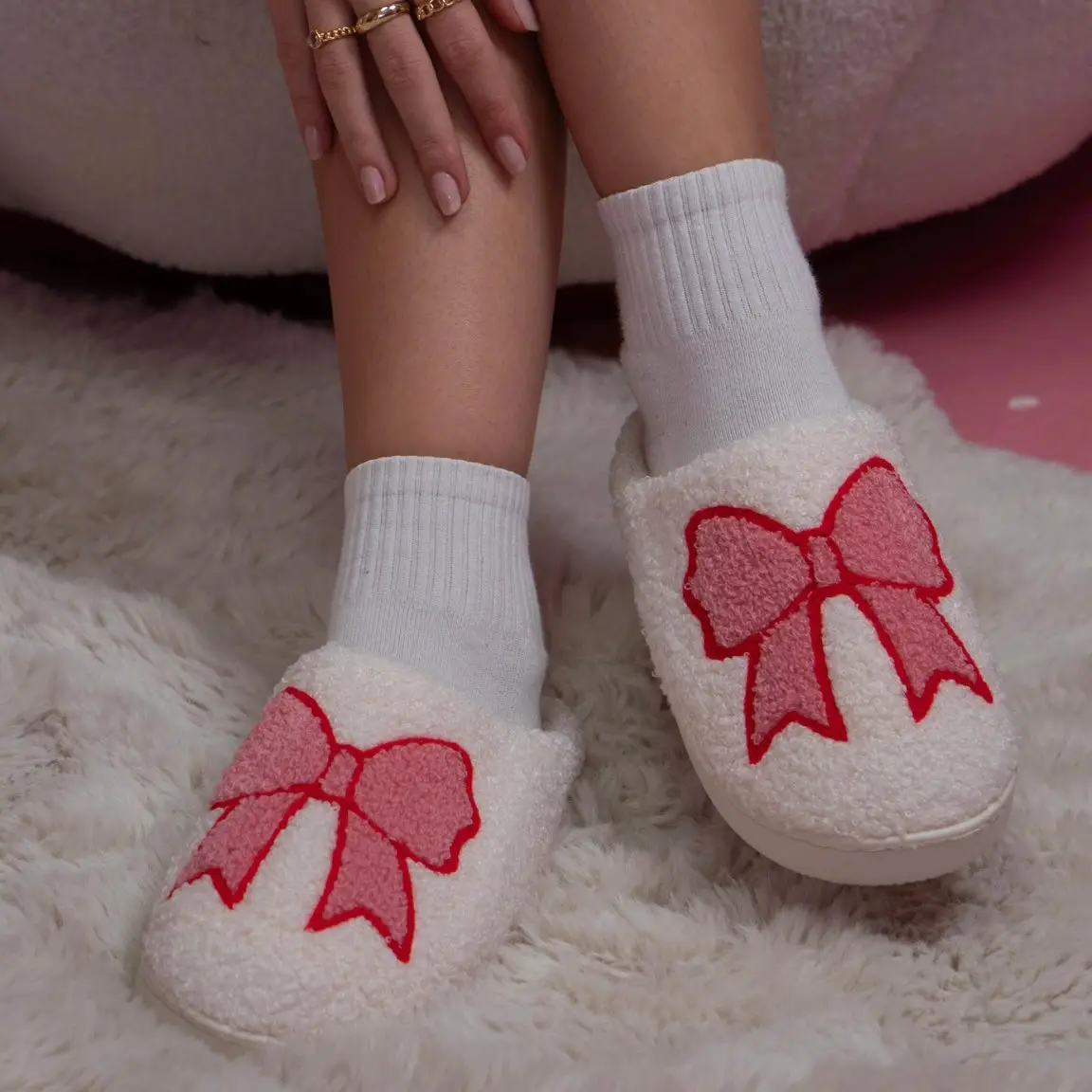 EVRY JEWELS Women's Put a Bow on It Slippers