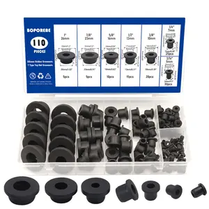 110PCS Tophat Silicone Rubber Grommets for Wiring Assortment Kit, Waterproof Automotive Firewall Wire Cable Hole Plugs, T-Type Hole Grommet for Desk Water Pipe Tubing Hydroponic Irrigation