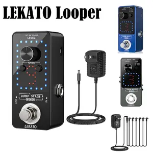 【CRAZY DEAL】 LEKATO Looper Electric Guitar Effects Pedal,9 Loops 40 minutes Record Time,Guitarist Must Have,Electric Bass Guitar Loop Station,w/ USB Cable,9V Power Supply Adapter for Choose,Tuner Function Music Player Song Writer Boy Friend Christmas Gift
