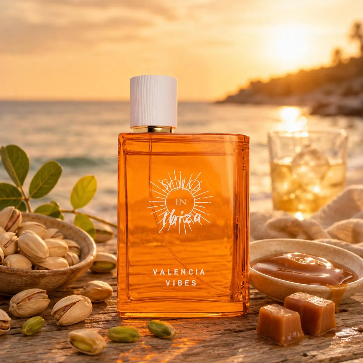 SOLO EN IBIZA Valencia Vibes Eau de Parfum, 30ml Gourmand Floral Perfume with Pistachio, Jasmine & Salted Caramel, Cruelty Free Scent for Youth, Airiness, Nutty Sweetness, Everyday-Friendly, Long-Lasting