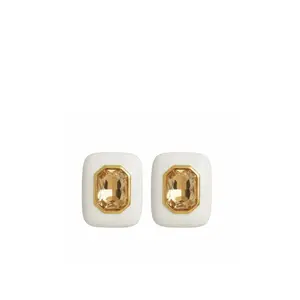 Palm Beach Earrings - White/Gold