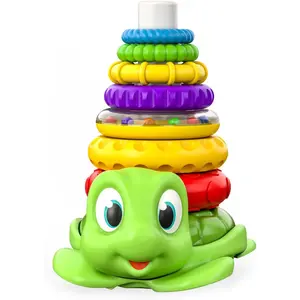 Stacking Toy, Includes 7 Unique Rings, Development, Baby Toy, Gift for 1 Year Old Boys & Girls, Ages 0-6+, 9, 10, 12, 18+ Months (Turtle Stacker)