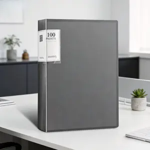 100-Page A4 Clear Folder - Large-capacity expandable design, anti-wrinkle and non-slip. Comes in multiple colors. Document organizer for office and home use. Thickened clear loose-leaf design, ideal for study and office supplies.