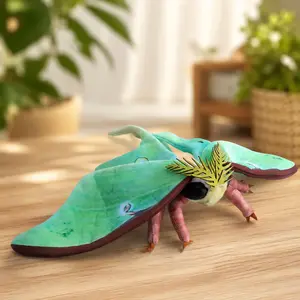 Luna Moth Plush, Huggable Collectible, Realistic Moth Stuffed Animal with Detailed Wings, Soft Insect Plush Toy Inspired by Nature, Bedroom Decor, Desk Ornament, Educational Wildlife Gift for Kids, Collectible Plushie for Teens, Adults and Bug Lovers