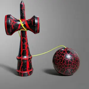 Kendama Skill Ball - Two-Tone Cracked Wood Grain Ball Hand-Eye Coordination and Balance Training Ball. Beginner Wooden Kendama for Hand Coordination and Balance Exercise, Starter Set | Beginner Skill Practice Ball. Fitness Equipment Home Workout Equipment