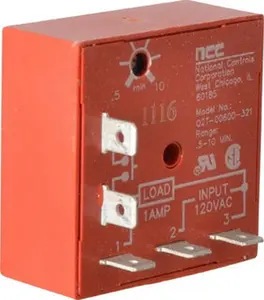 NCC 5 Pin, Time Delay Relay 1 at Resistive or Inductive Load Contact Amp, 120 VAC, On Board Trimpot Q2T-00600-321