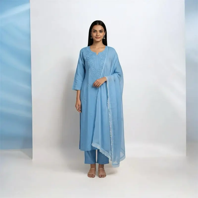 Soft Rayon 16 kg Premium Quality 46 Length 3 Piece Set for Summer or All Season Comfortable and Stylish Womenswear Suits
