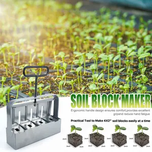 Garden Soil Block Maker Tool, Gardening Equipment for Planting Seeds & Propagation, Essential Garden Hand Tools for Easy Seedling Care, Potting Mix, Potting Soil Substrate, Plant Growing Set