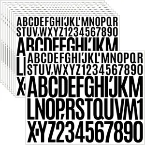 10 Sheets 780 count Vinyl Letter and Number Stickers - , Self-Adhesive Alphabet for Mailbox, Door, Window, , , Address(Black, 1in & 2in)