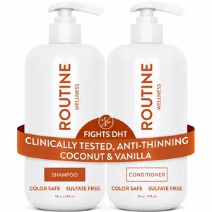 Routine Wellness Anti-Thinning 14oz Shampoo & Conditioner Set for Thinning Hair & Hair Loss - Sulfate-Free, Color-Safe, Biotin & Peptides, Nourishing Botanicals