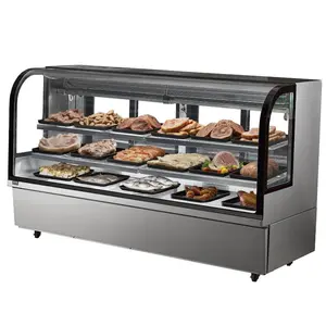VEVOR Refrigerated Display Case, 18 Cu. Ft./ 505L Large Pastry Display Case, 2-Tier Commercial Display Refrigerator with LED Lighting, Downdraft Cooling, Movable with Casters, for BakeryVEVOR Super Brand Day
