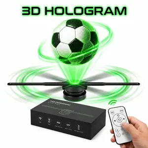 3D Hologram Projection Light 3D Hologram Display Fan Two Blades 42cm User-Friendly Plug and Play Holographic Advertising Show LED Lights Easy Wall Mount Decorations & Parties Gift for Valentine's Day
