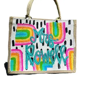 Personalized teacher gift - teacher bag - jute bag