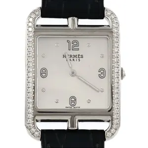 Pre-owned HERMÈS Stainless Small Leather Goods Hermes Cape Cod Steel Watch