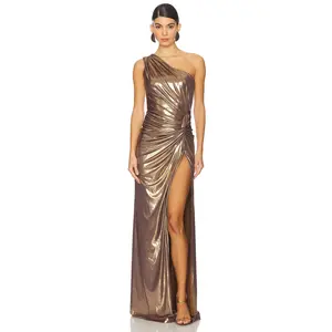 SAU LEE Zoey Dress in Brass