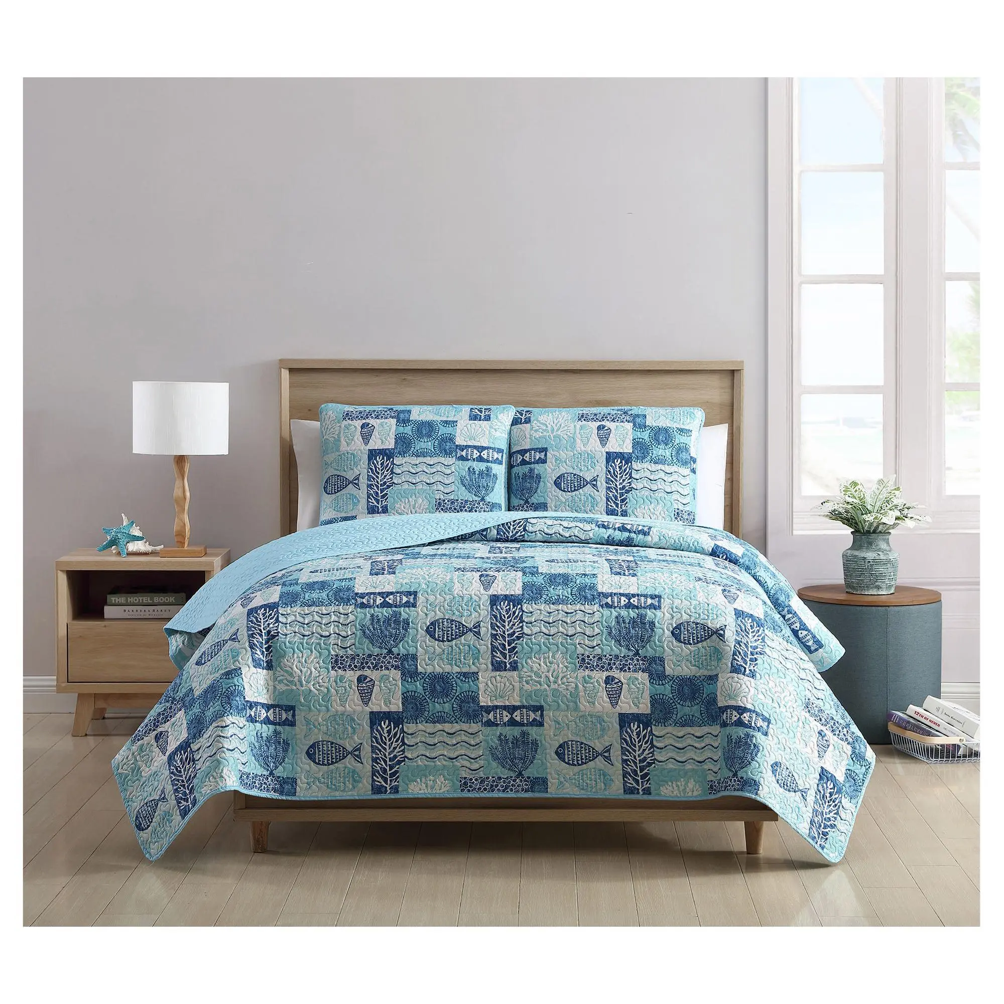 VCNY Home Patchwork Sea Life Reversible Quilt St- King VCNY Home Patchwork Sea Life Reversible Quilt St- King