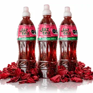 3 Pack Jaztea Hibiscus Jamaica Iced Tea 16 fl oz (500ml) Each | Refreshing Mexican Agua de Jamaica Drink | Bold Floral Flavor | Ready to Drink | Vibrant & Delicious Beverage