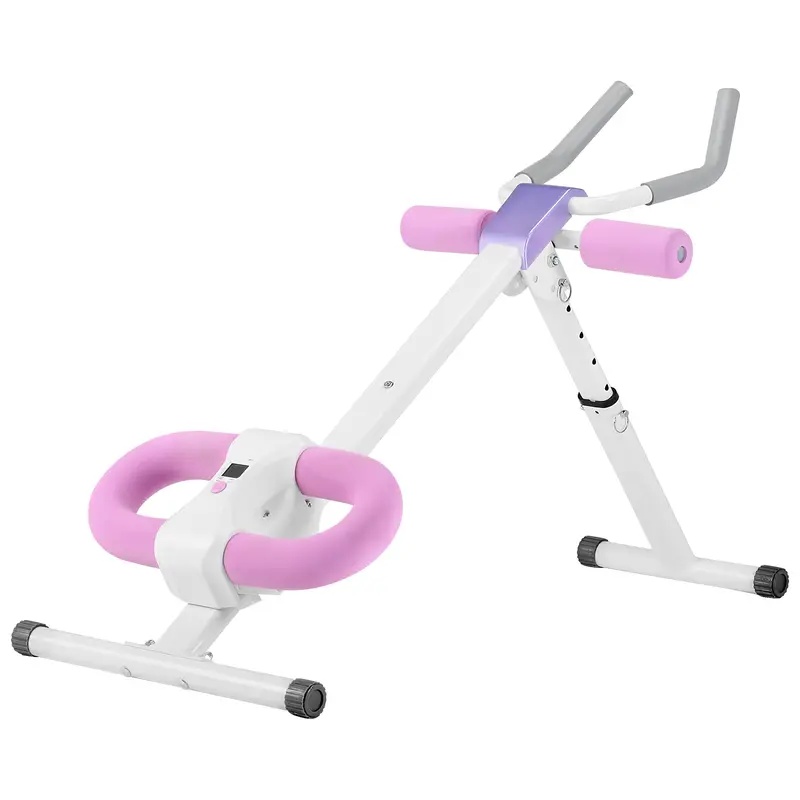 Bellemave Adjustable Foldable Core Trainer - Foldable Carbon Steel Frame, Multiple Heights, 330 lbs Capacity, Ergonomic Design, Padded Handles, Quiet Rollers, Easy-to-Read Rep Counter, Abdominal Training Equipment for Home Gym Core Workouts