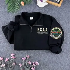 Resident Evil B.S.A.A. Embroidered Quarter Zip Sweatshirt, RE9 Leon Kennedy shirt, Horror Game Merch, Gamer Gift, Bioterrorism Security Assessment Alliance Sweatshirt