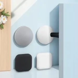 No-Drill Silicone Door Bumpers: Round/Square Self-Adhesive Quiet Protective Pads - Anti-Noise Wall Guards for Handles, Non-Slip Durable Design, Multi-Scene Home Safety Solution