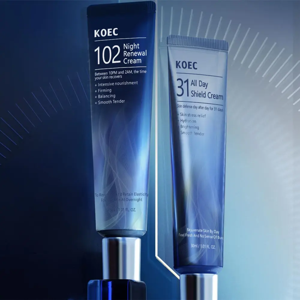 KJGKK(All-day & Night) Centella Asiatica Niacinamide Tocotrienol Facial Cream Skincare Intensive Hyaluronic Acid Peptides Shea Butter Rice Bran Oil Avocado Extract(30mL x2) Moisture  Radiant Evening Nourishing Redness Smooth Hydrate Skin Repair
