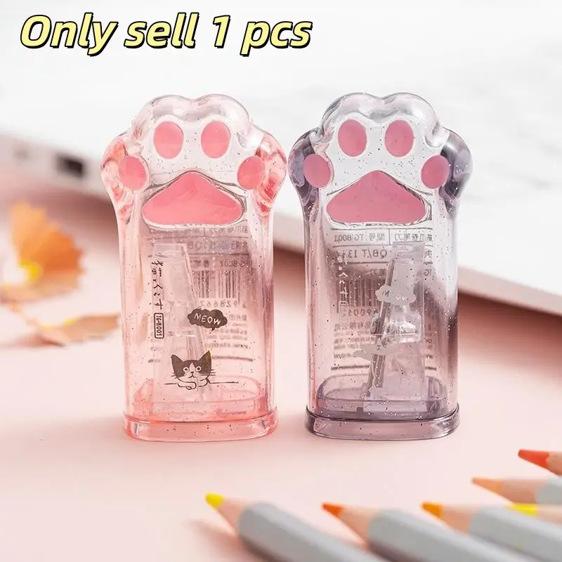 Fashion Cat Paw Pencil Sharpener, Titanium Alloy, Cute Creative Design, Office Accessories, Ideal for School and Office Use, Office Supplies, Model 101