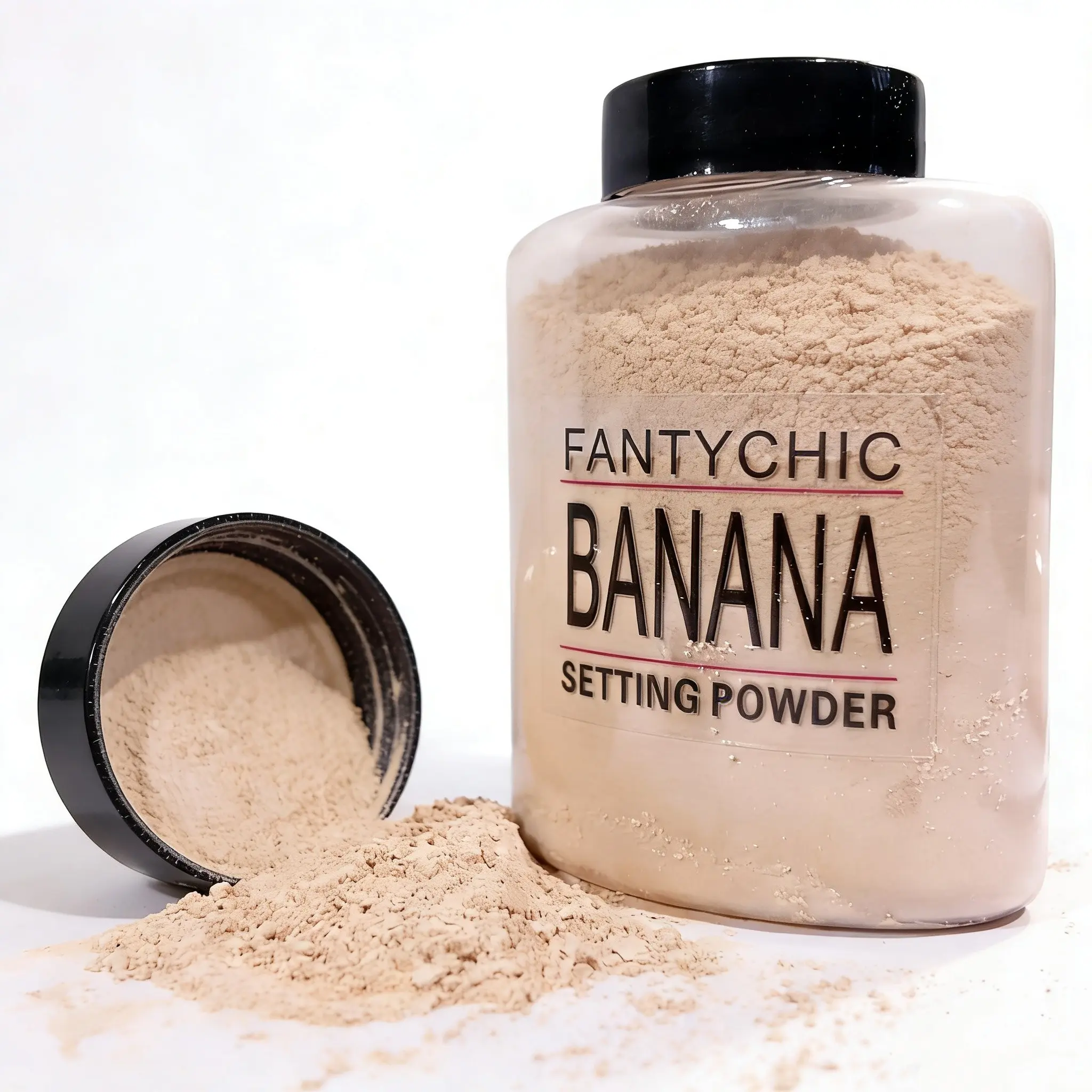 Fantychic 85g Large Bottle 3 Colors Banana Setting Powder, Clear Matte Oil-Control Honey Powder, Natural Soft Fog Setting Powder, Face Powder, Cosmetic Makeup