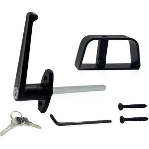 L-Handle Lock Shed Door Latch Lock Kit with 2 Keys and 2 Screws, 5-1/2" Stem for Barn Playhouse & Chicken Coop Door