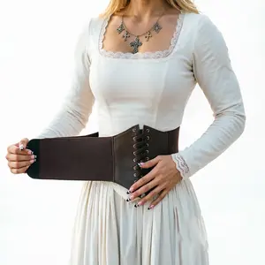 Women's Elastic Waist Cincher Belt, Elastic Adjustable Waistband, Gothic Cosplay Accessory, Back Velcro, Easy On/off, Elastic Fit, Perfect for Dresses, Parties, Festivals, Adjustable