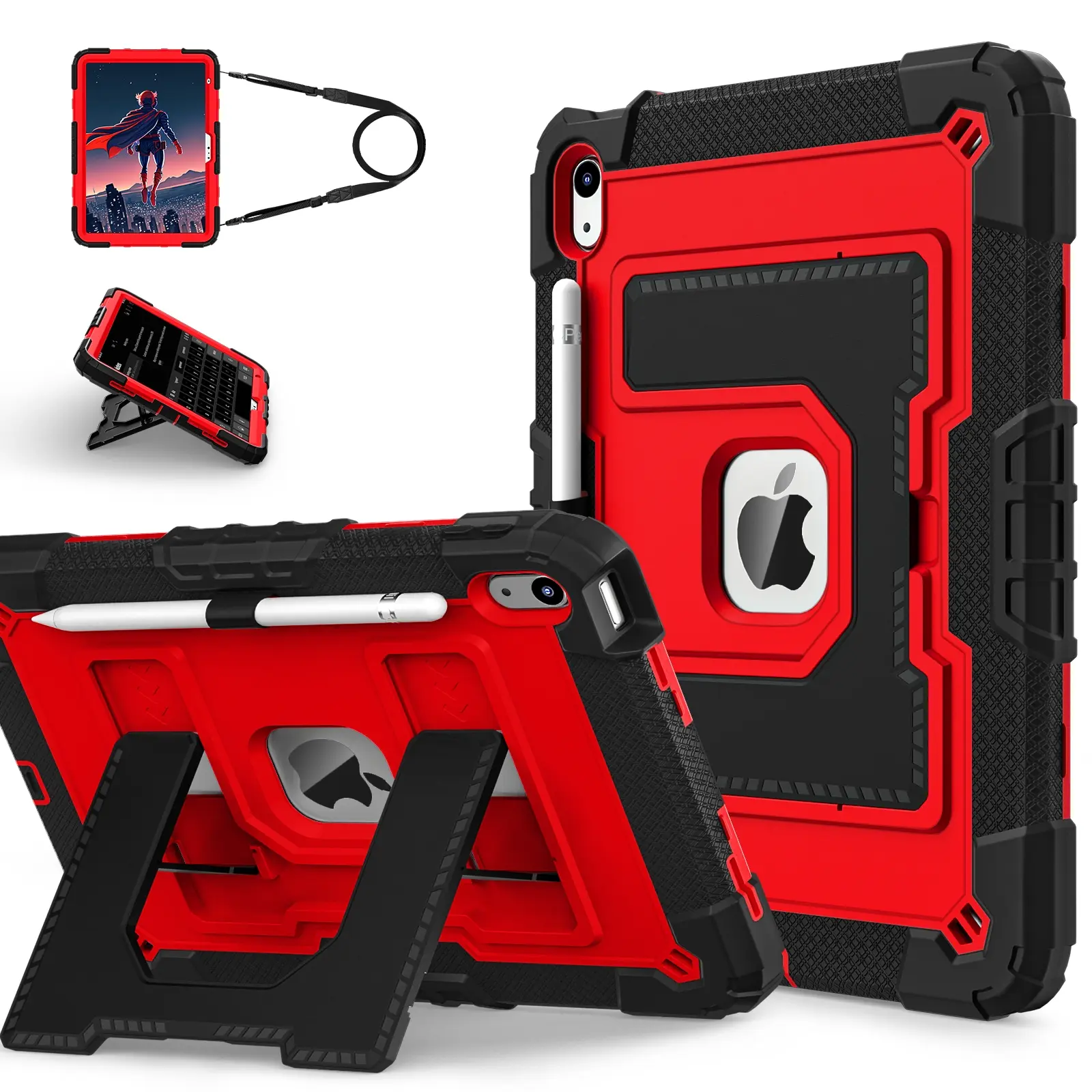 For iPad A16 11th 2025 Case, Tablet Casing, Tablet Protective Cover, Tablet Covers, Rugged Shockproof Cover with Handle Stand, Soft Child-Safe Material, Fits 10th and 10.2 9th 8th 7th Tablets