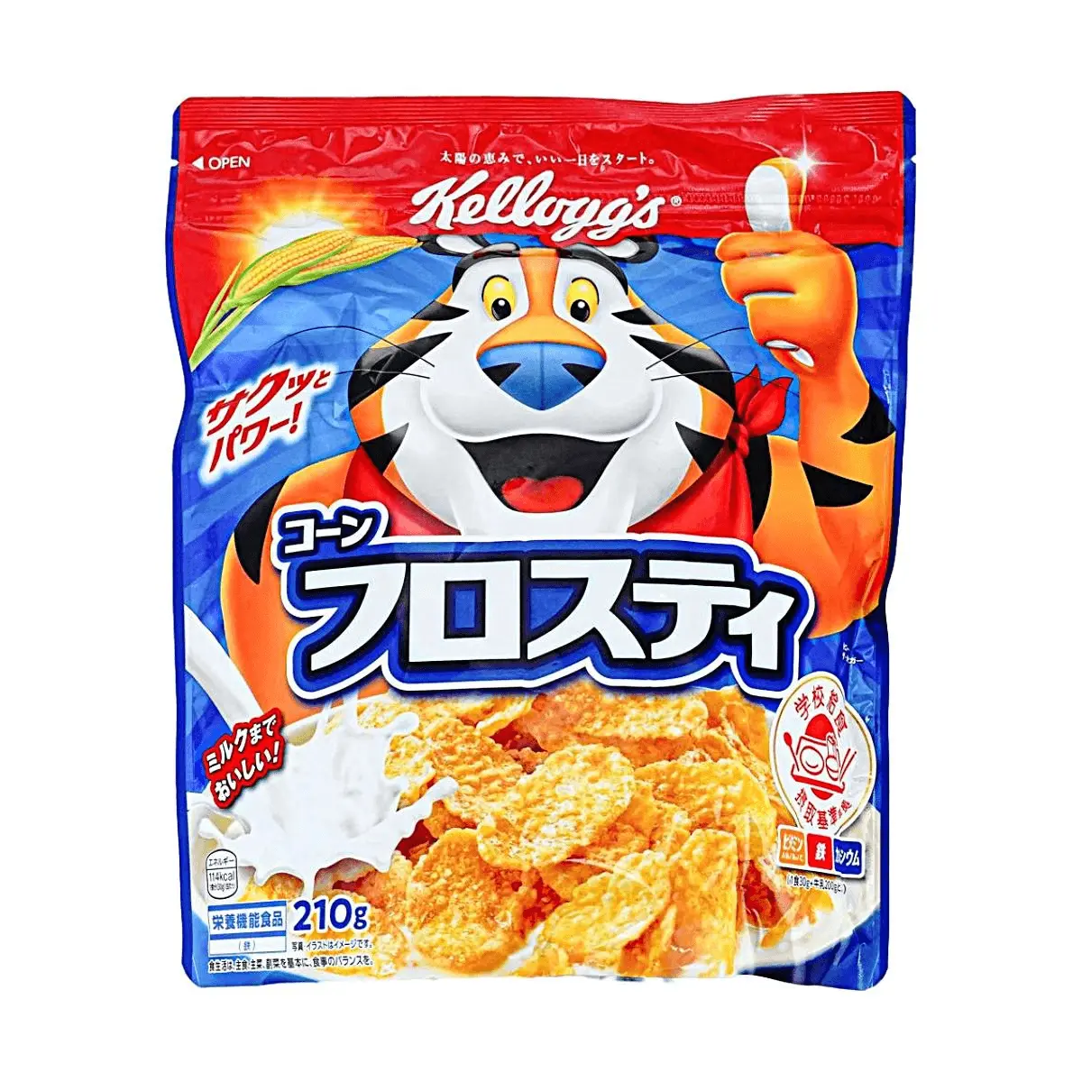 Kellogg's Corn Flakes Breakfast Cereal - Japanese Edition, Sweet & Crunchy Flavor, 210g Pack, Iron-Calcium-Vitamin Enriched Food, Instant Option for Milk or Sugar-Paired Meals