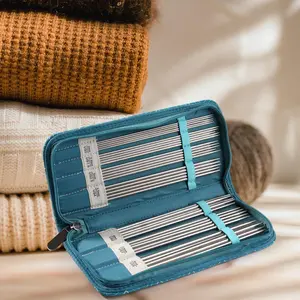 Crochet Hooks Knitting Bag Polyester Women Gift Multiple Internal Pockets
