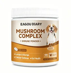 EAGOU DIARY Natural Organic Turkey Tail Mushroom Powder for Dogs, 100g Canine Herbal Nutritional Supplement - Immunity & Cellular Health Support Formula