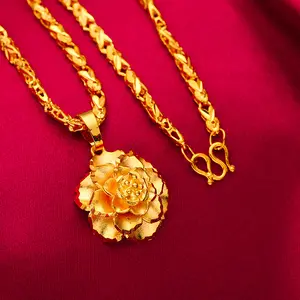 Elegant Simple Small Fish Mold Flower Brass/Gold Plated Adjustable Chain Link Daily Wear Necklace - High-Quality Round Neckline Accessory for First Communion Gifting