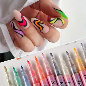 4-Pack Nail Art Markers, Non-Fading & Smudge-Proof Ink, 4 Vibrant Colors, Professional & DIY Use