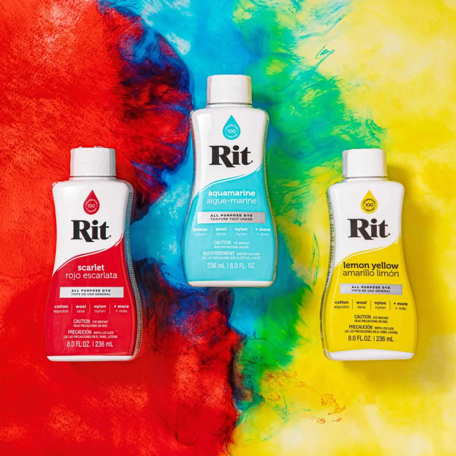 Rit Dye 8oz Liquid Fabric Dye for Clothing Décor and Crafts Fixative Formula