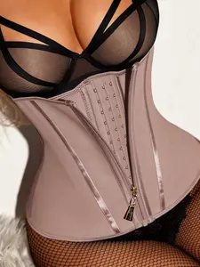 1 Count Women's Solid Color Waist Trainer, Fajas, Tummy Control Tight Fitting Shapewear Belt with Zipper and Hook, Skin Friendly Comfortable Waist Cincher, Suitable for Daily Wear & Sports & Gift to Her